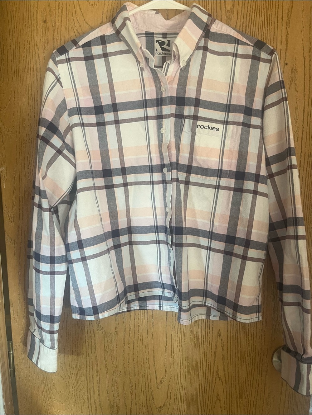 Rockies plaid cotton shirt L